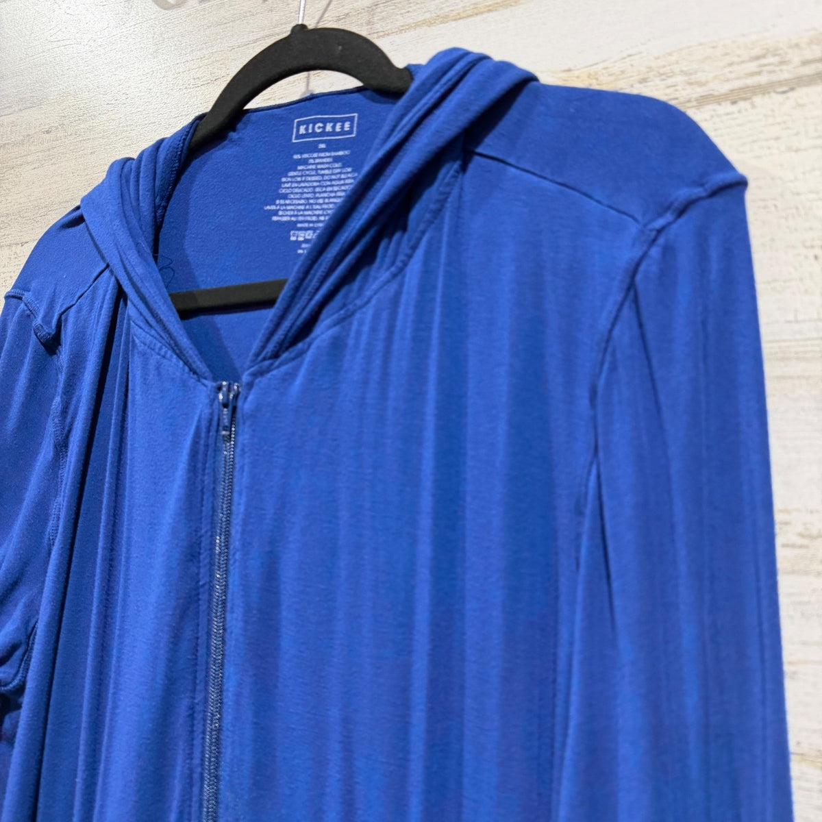 Kickee Zip Up Hoodie Women 2XL Blue Bamboo Viscose Casual Solid1