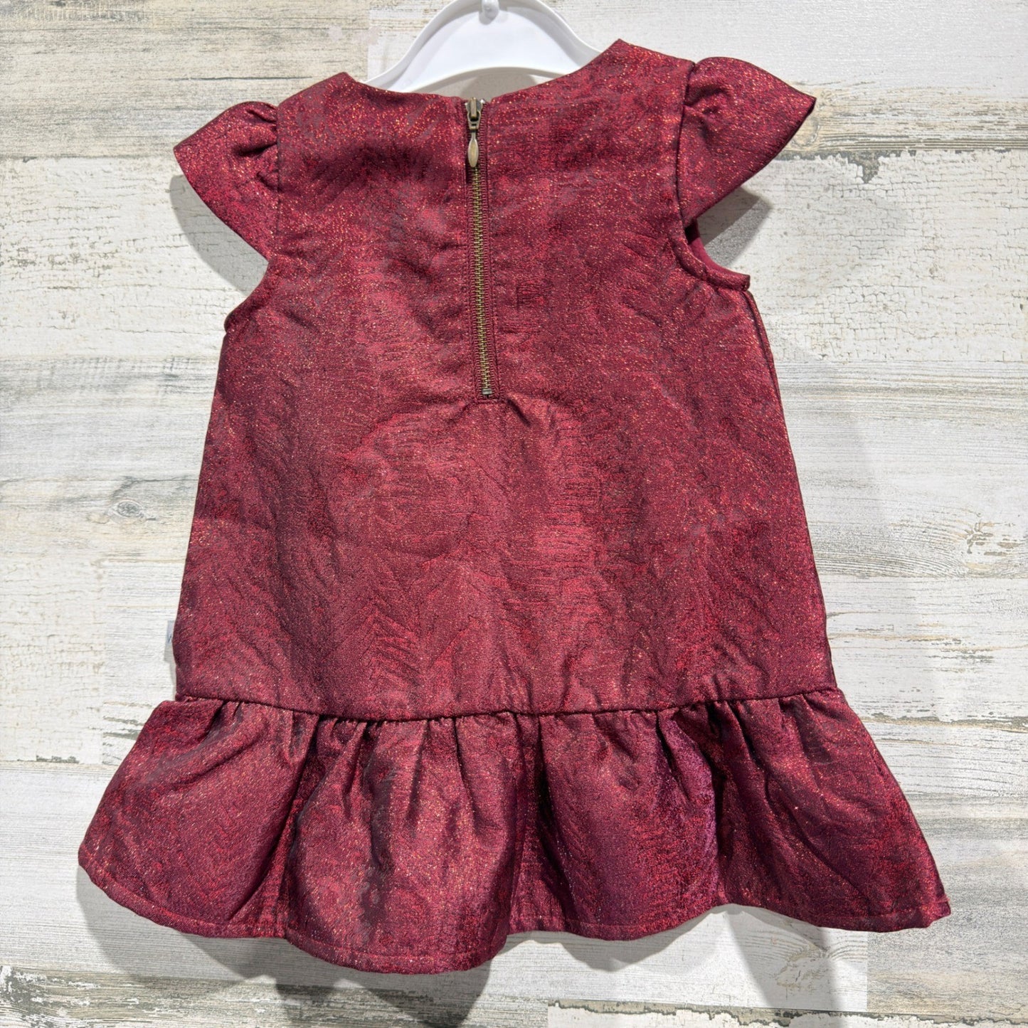 Wheat Dress Hellen Girls 12M Dark Berry Metallic Shimmer Holiday Party NWT3