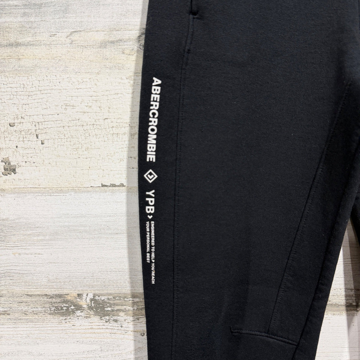Abercrombie YPB Performance Joggers Boys 9/10 Black Pants Fall Winter Sporty EUC1