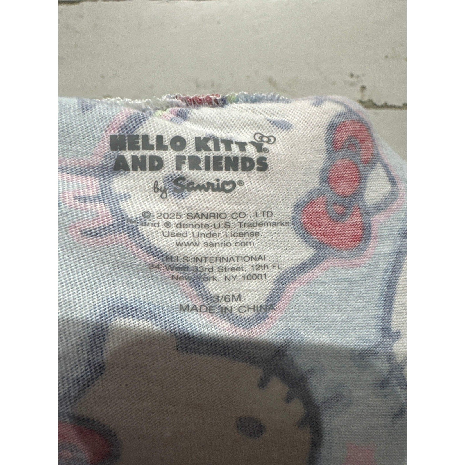 Sanrio Hello Kitty Romper Girls 3-6M Blue All Over Print Ruffle EUC2