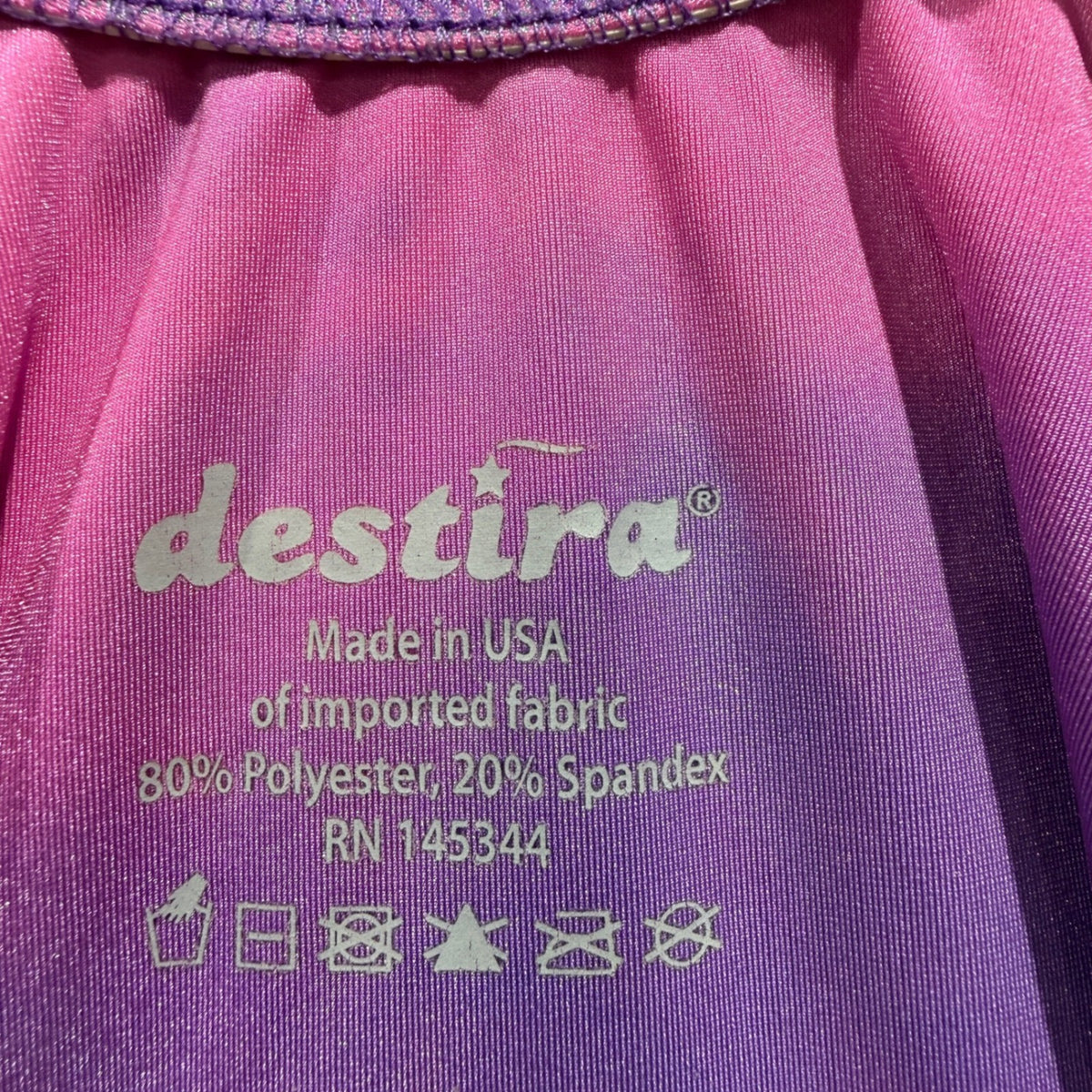 Destira Celestial Moon Leotard Girls Small Purple Pink Sparkle Spandex Modern3