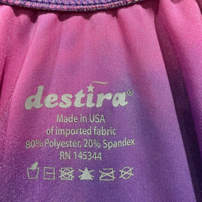Destira Celestial Moon Leotard Girls Small Purple Pink Sparkle Spandex Modern3