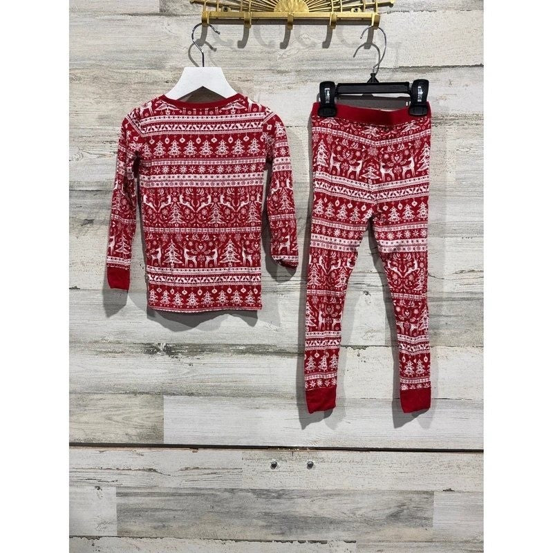 Little Sleepies Pajamas Boys 2T Red Fair Isle Christmas Bamboo Holiday EUC1