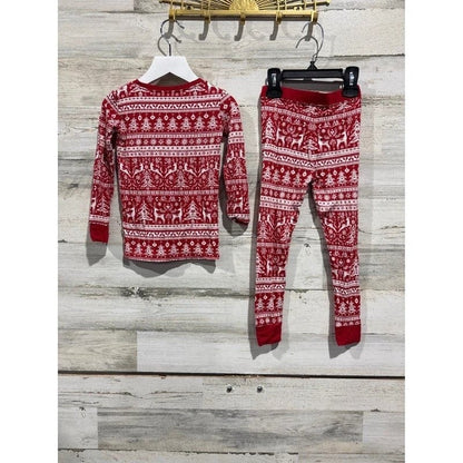 Little Sleepies Pajamas Boys 2T Red Fair Isle Christmas Bamboo Holiday EUC1