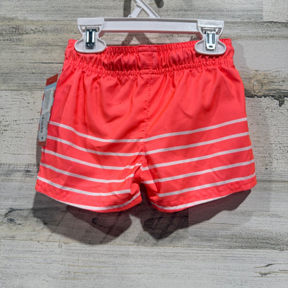 Cat & Jack Swim Trunks Boys 12M Orange Striped Beach Summer NWT1