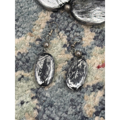 Jewelry Set Women Silver Distressed Brushed Statement Necklace Bracelet Earrings3