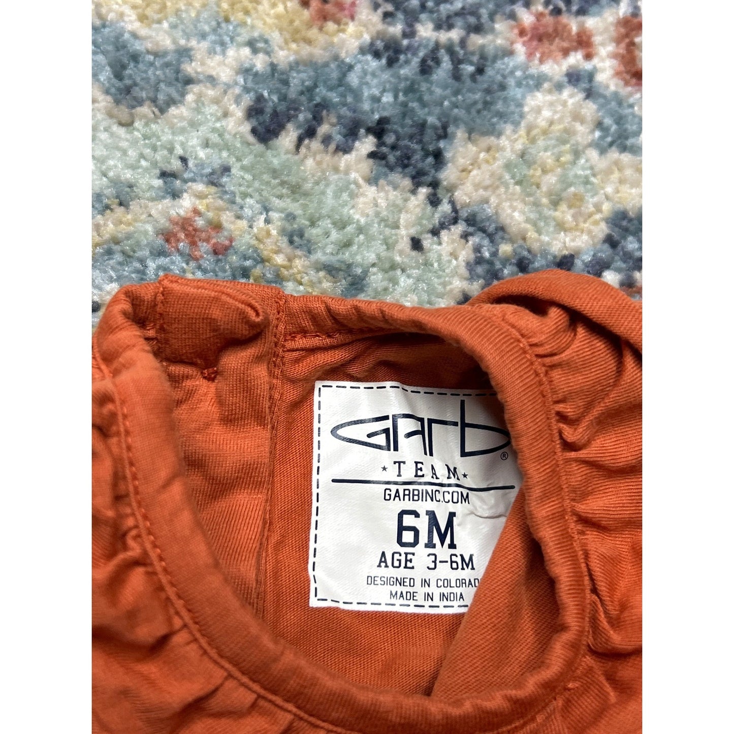 Garb Texas Longhorns Dress Girls 3-6m Months Orange Striped Embroidered EUC2