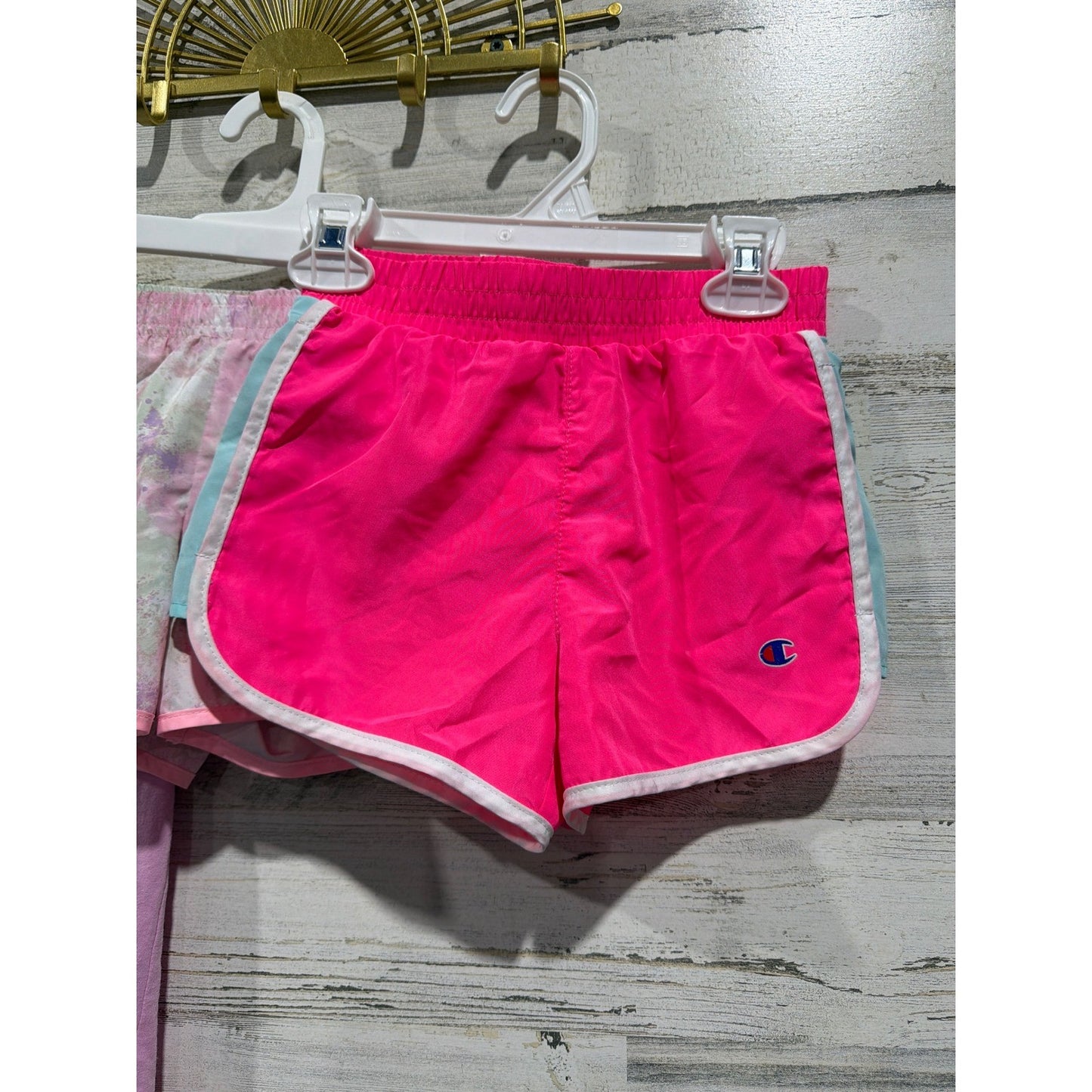 Nike Champion Shorts Shirt Set Girls 6 Pink Tie Dye Athletic Sporty3
