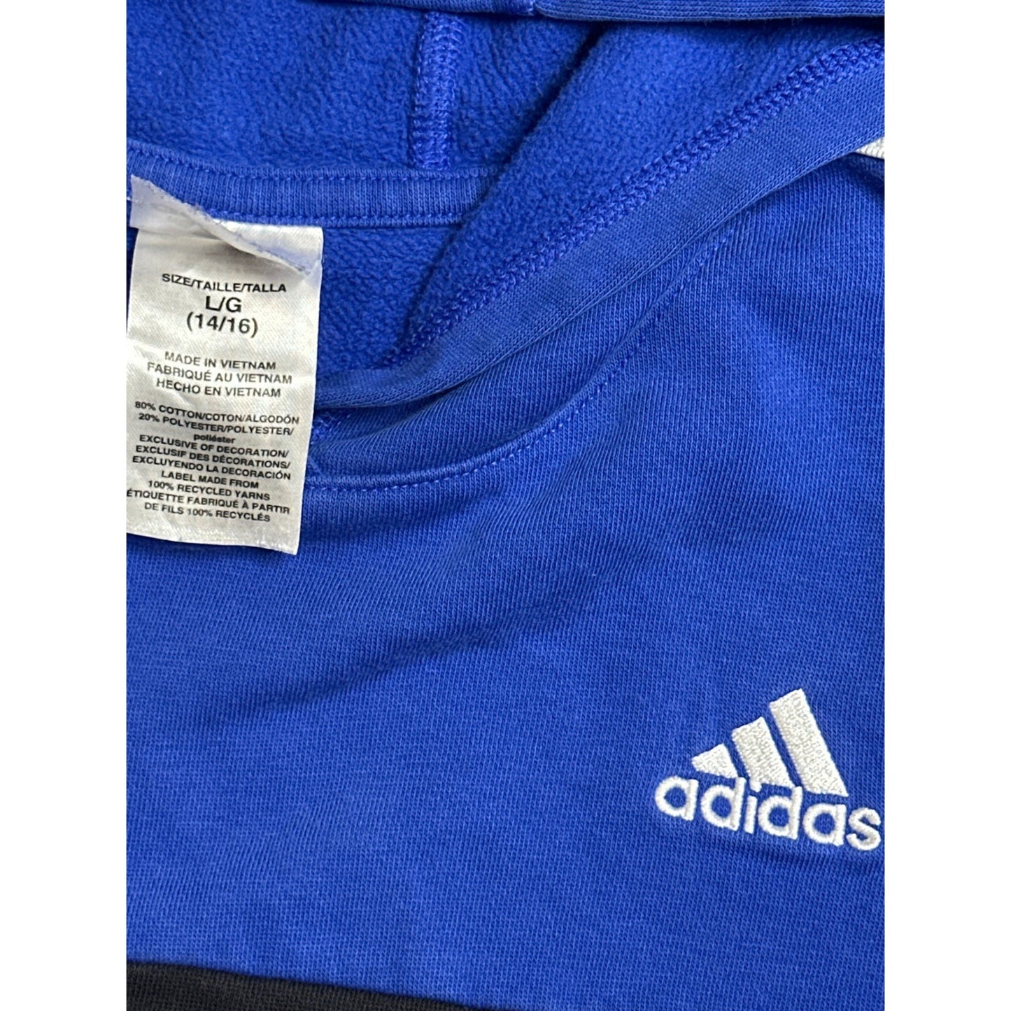 Adidas Hoodie Bundle Boys 14/16 Black Blue Marble Drip 3-Stripe1