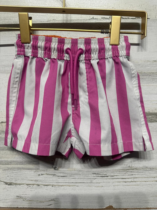 Cotton on Kids Swim Trunks Kids 2T Pink White Striped Drawstring GUC*0