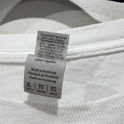 Gildan Long Sleeve Shirt Kids XL White Candy Cane Graphic Holiday EUC2