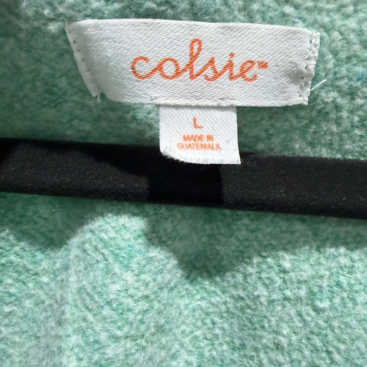Colsie Notch Neck Sweatshirt Women Large Green Cotton Blend Casual EUC1