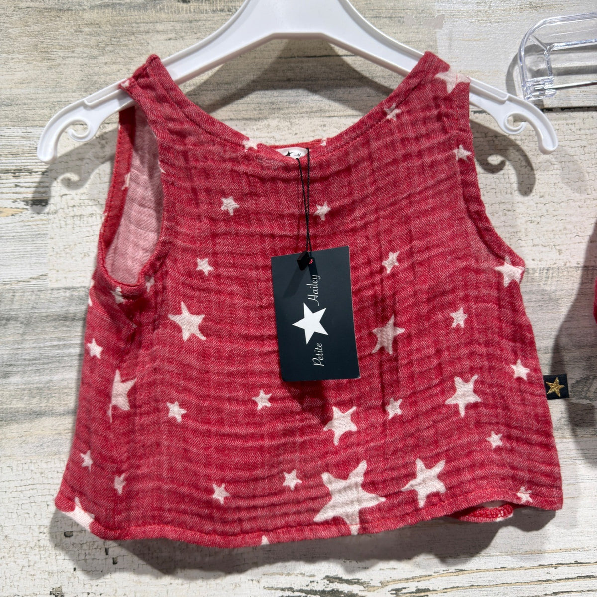 Petite Hailey Star Print Outfit Set Girls 12M Red 100% Cotton Boho NWT1