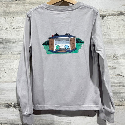 Properly Tied Long Sleeve Shirt Boys 6 Gray Football Pocket Tee Preppy *Flawed4