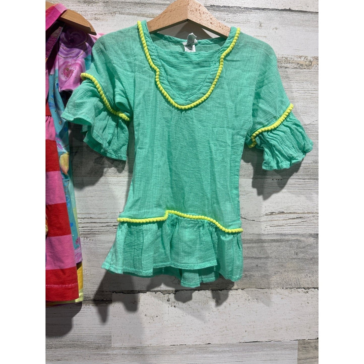 Boutique Dress Bundle Girls 2T Multicolor Rainbow Floral Plaid Pom Pom9