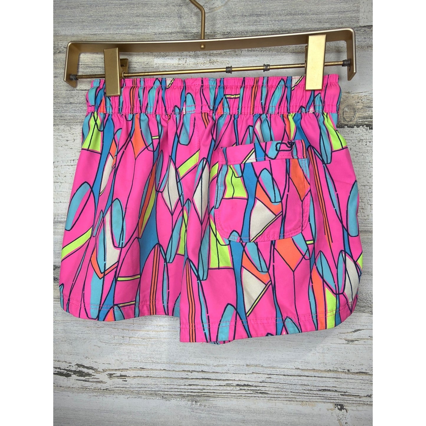 Vineyard Vines Swim Trunks Boys Small Pink Surfboard Performance Preppy1