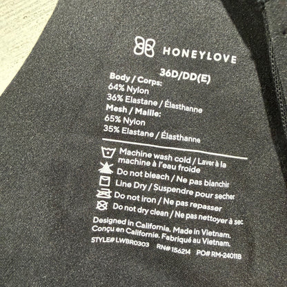 Honeylove Crossover Bra Women 36D/DD(E) Black LWBR0303 Modern Everyday Basic1