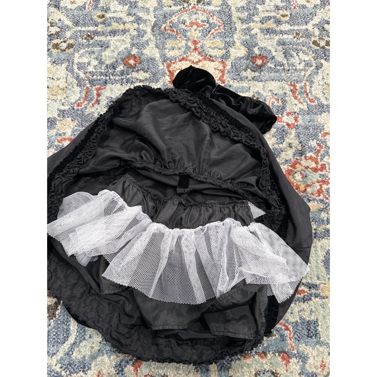 Isobella & Chloe Dress Girls 2T Black Velvet Taffeta Rosette Ruffle EUC5