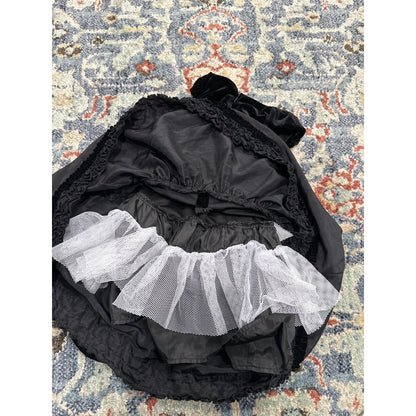 Isobella & Chloe Dress Girls 2T Black Velvet Taffeta Rosette Ruffle EUC5