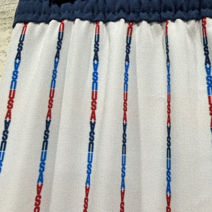 DSG Athletic Shorts Boys L 14-16 White USA Pinstripe Sporty EUC3