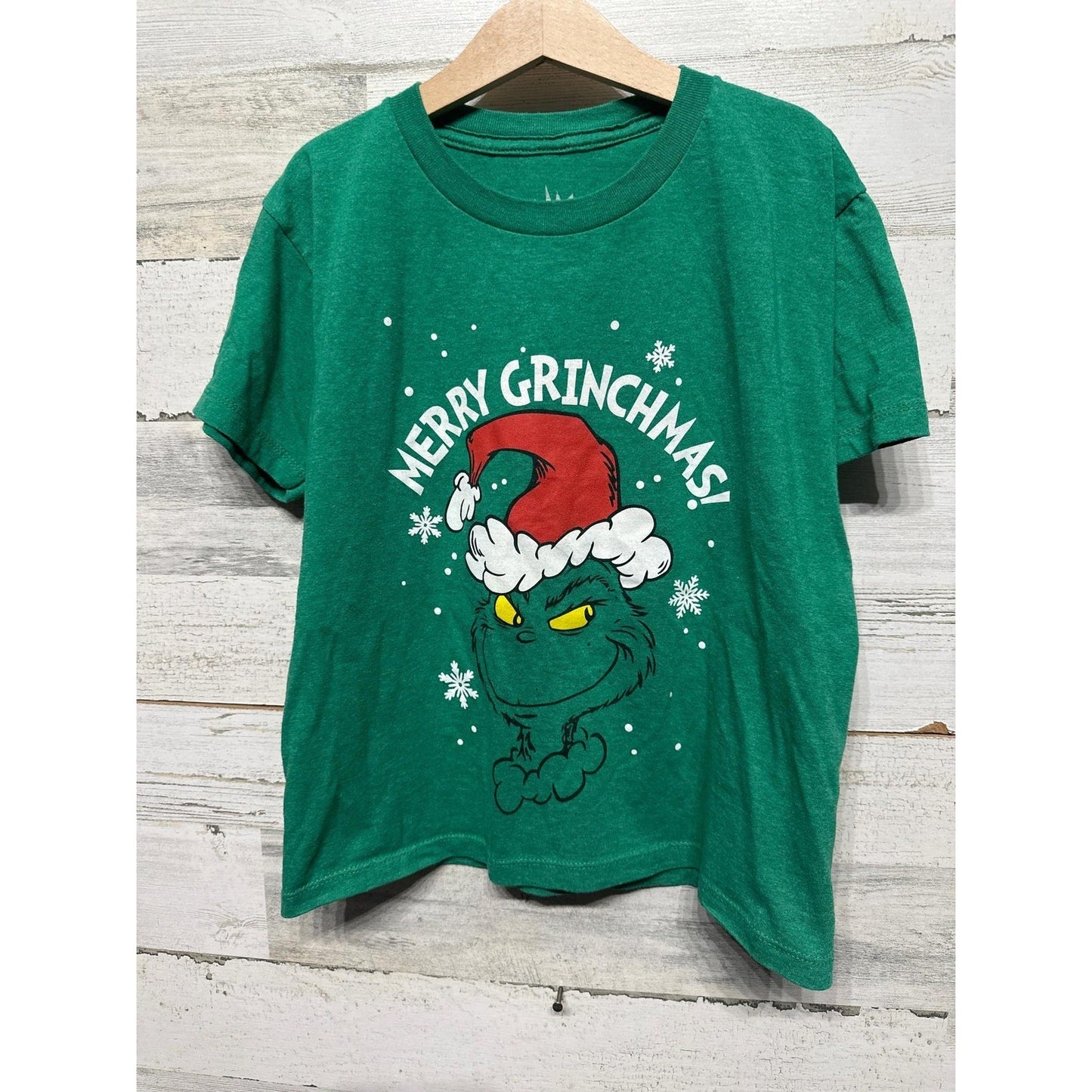 Dr. Seuss The Grinch T-Shirt Boys XS 6/7 Green Merry Grinchmas Graphic EUC0