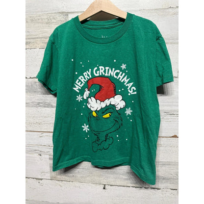 Dr. Seuss The Grinch T-Shirt Boys XS 6/7 Green Merry Grinchmas Graphic EUC0
