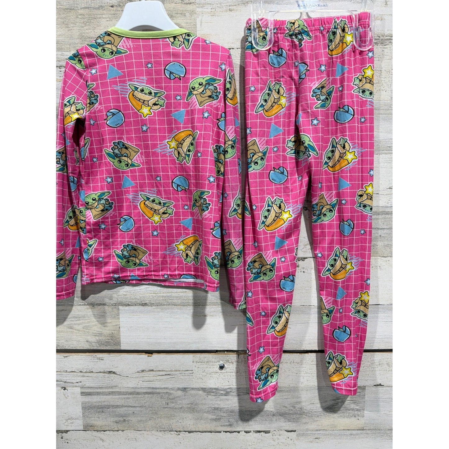 ClimateRight Star Wars Pajama Set Girls Medium Pink Grogu Baby Yoda EUC4