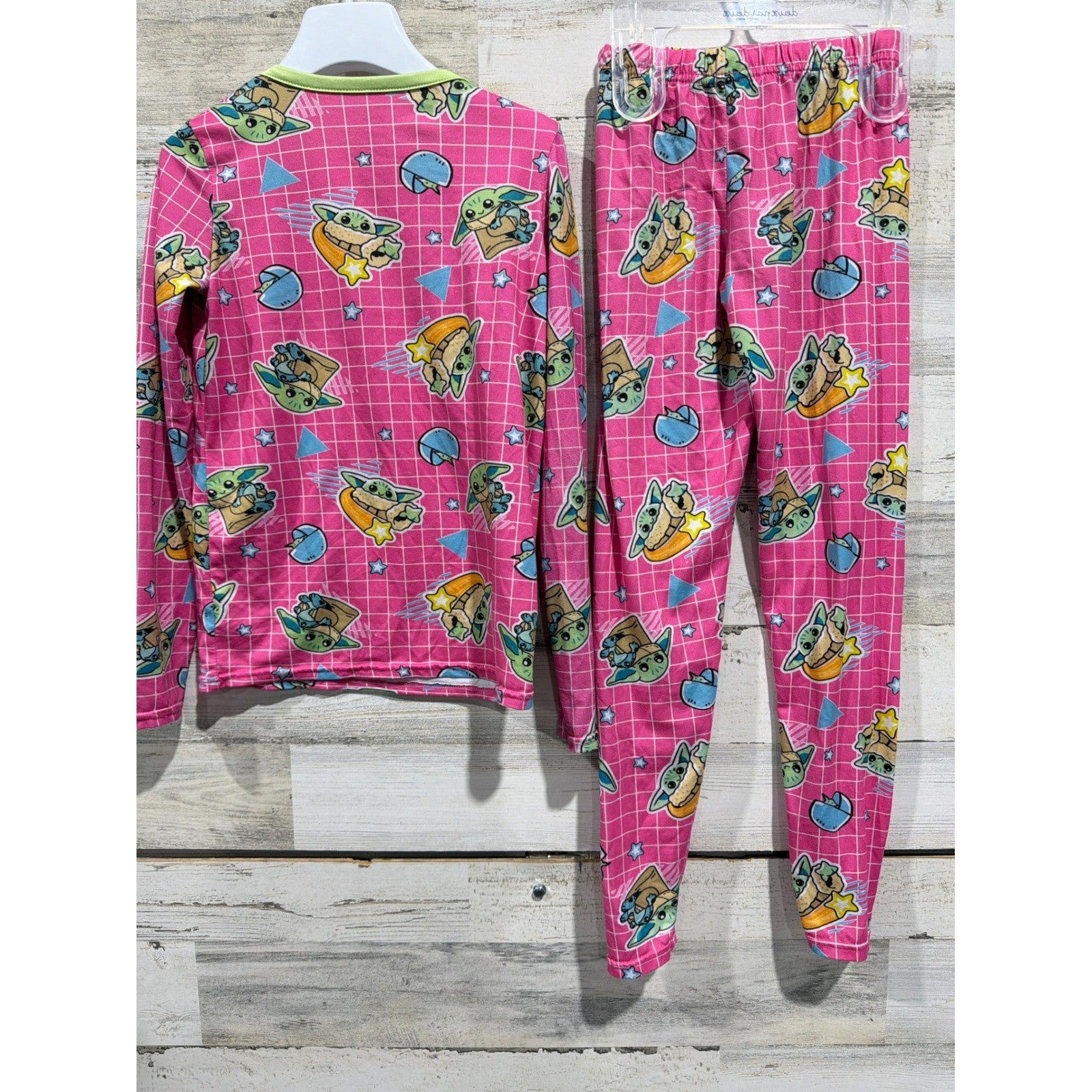 ClimateRight Star Wars Pajama Set Girls Medium Pink Grogu Baby Yoda EUC4