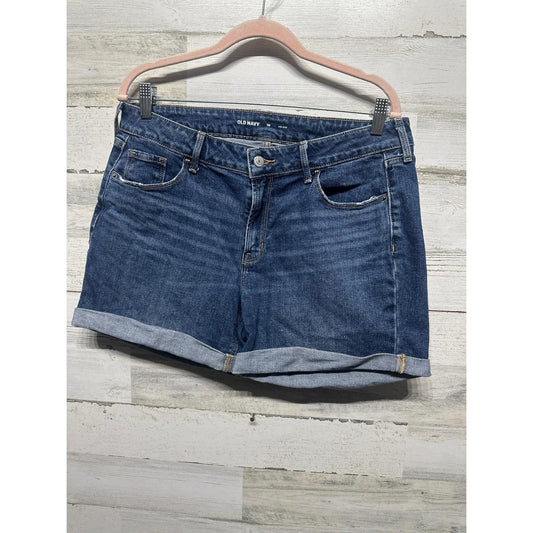 Old Navy Denim Shorts Women 10 Blue Mid Rise Cuffed Casual Classic EUC0