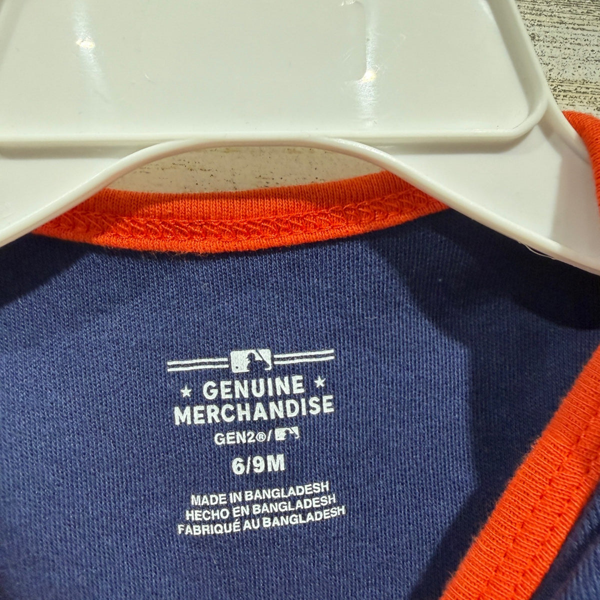 MLB Houston Astros Bodysuit Boys 6/9M Navy Baseball Gameday Style Sporty EUC1