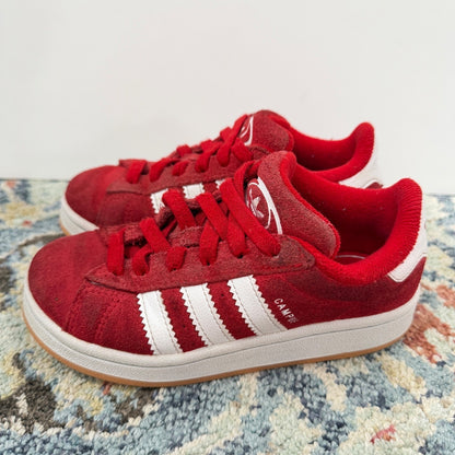 Adidas Campus 00s Kids Size 13K Red Suede Chunky Skater Sneaker Play *Flawed3