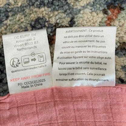 Comfy Cubs Car Seat Cover Baby Infant Pink Muslin Bamboo Gauze Boho EUC3