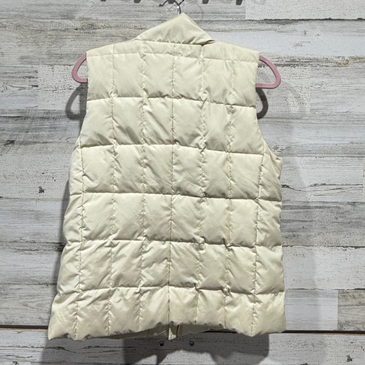 Gap Puffer Vest Women M Cream Quilted Down Fill3