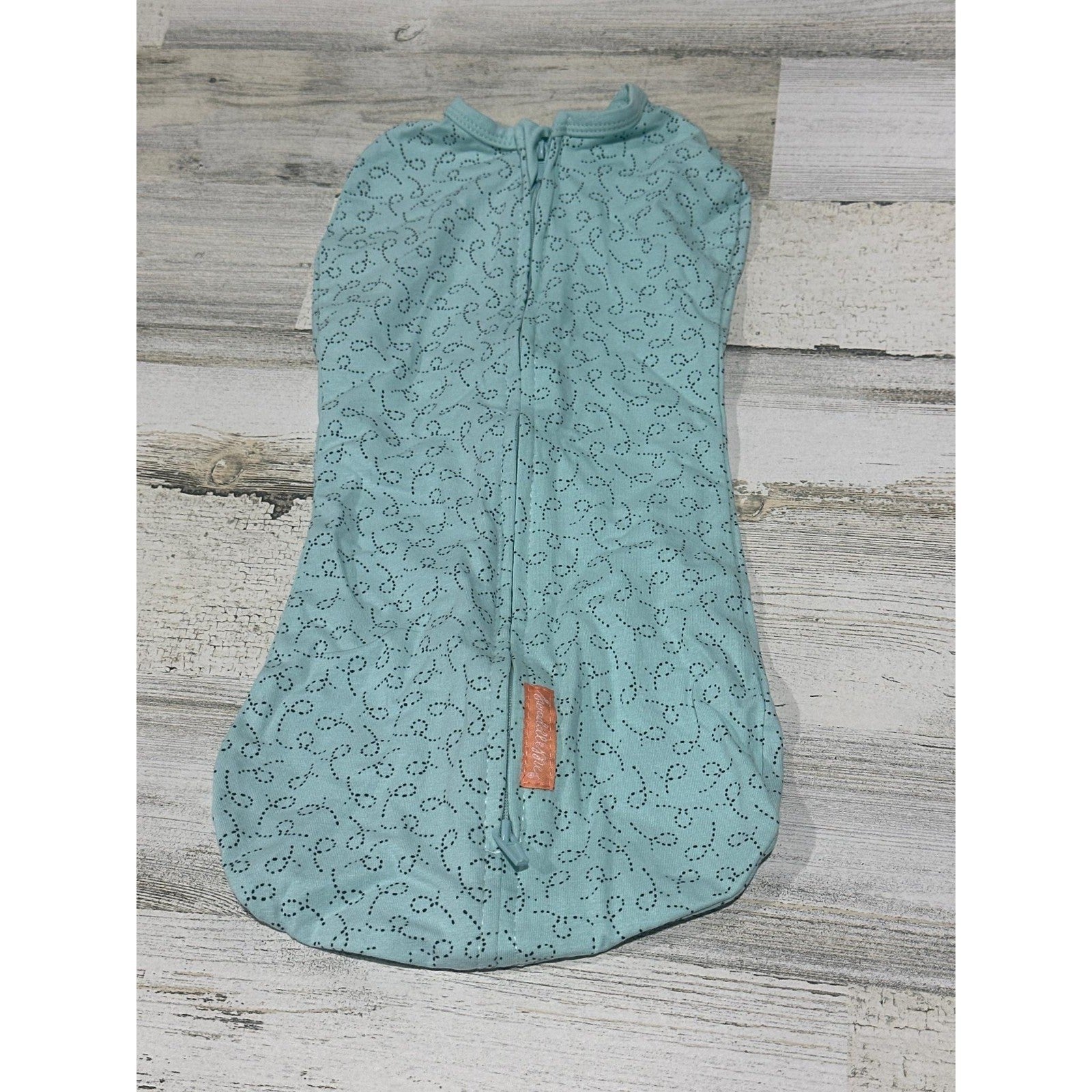 SwaddleMe Pod Sleep Sack Kids 0-3M Mint Green Cotton Spandex Zip Swaddle EUC0