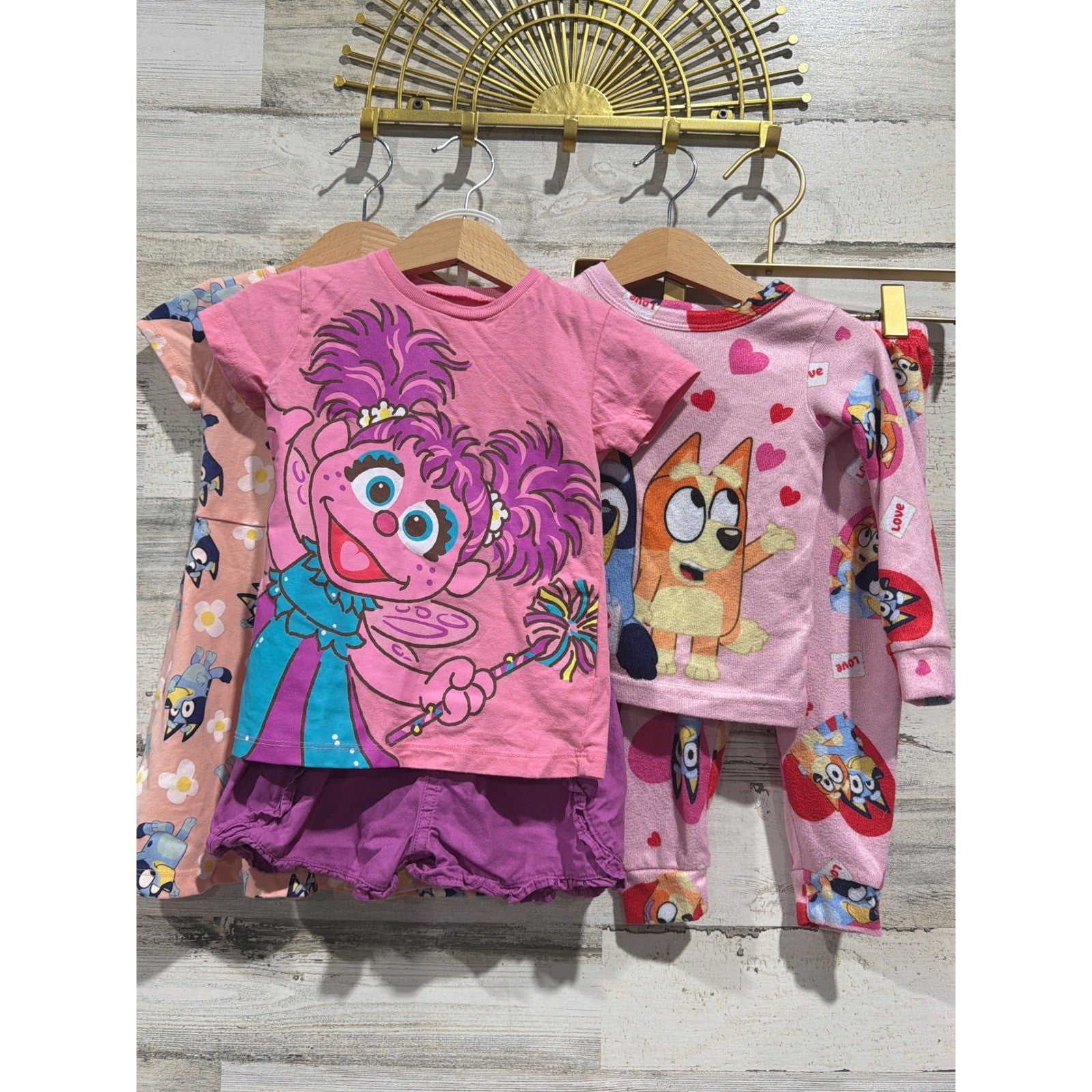Bluey Sesame Street Garanimals Bundle Girls 2T Pink Blueycore EUC0