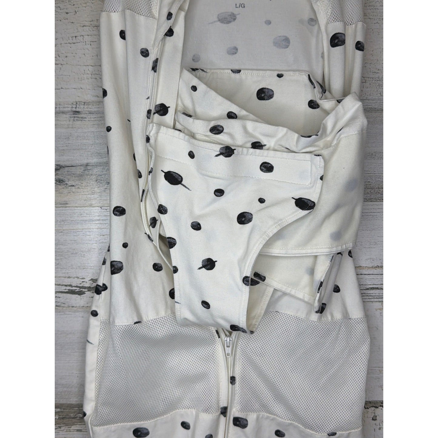 Happiest Baby Sleepea Swaddle Kids Large White Black Planets Space EUC1
