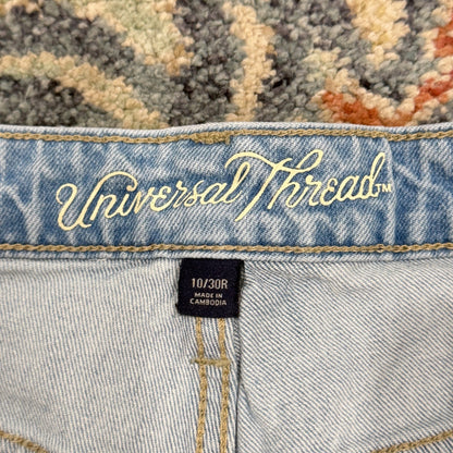Universal Thread Denim Shorts Women 10 Light Blue Distressed High Rise EUC1