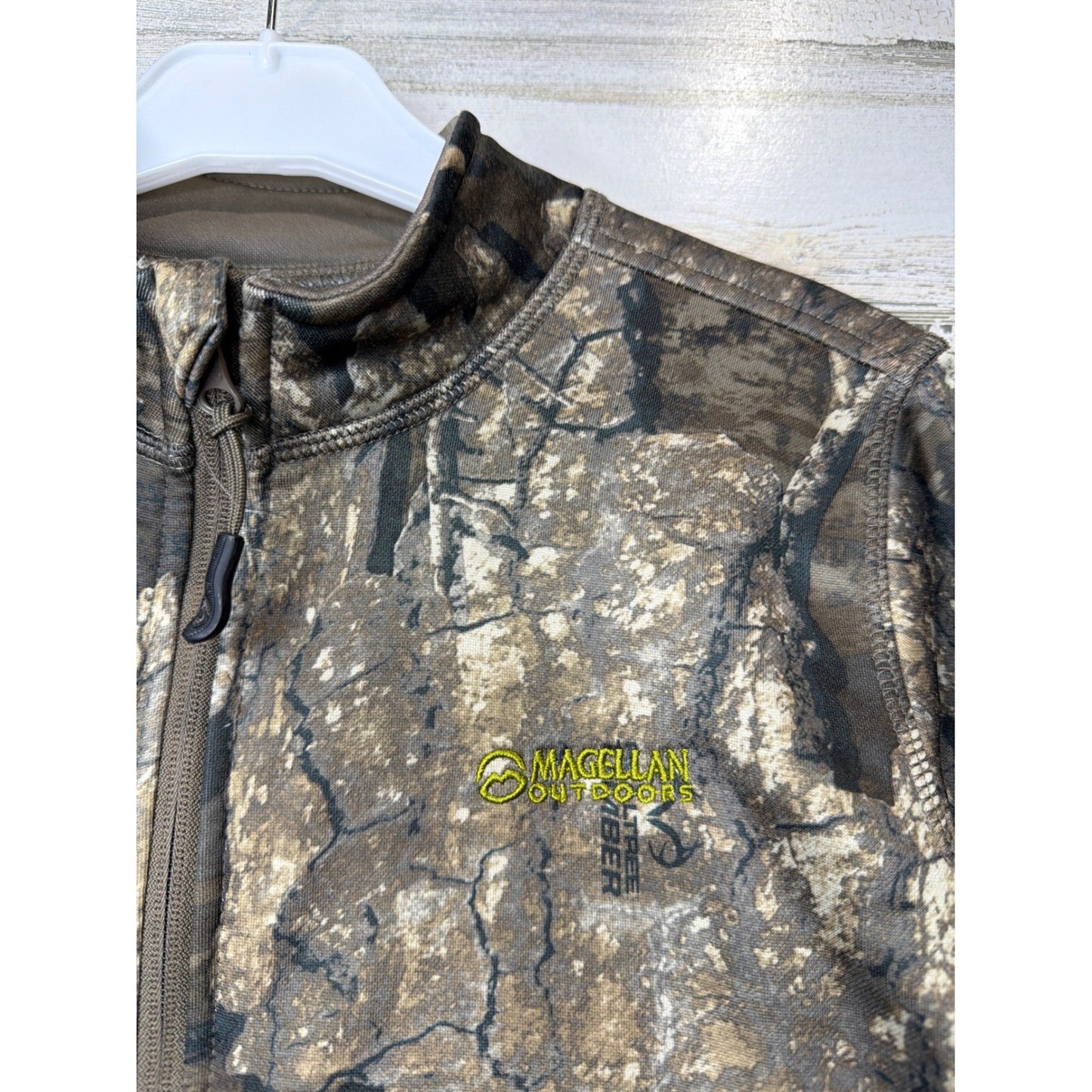 Magellan Quarter Zip Pullover Boys Large Brown Realtree Timber Camo Gorpcore EUC1