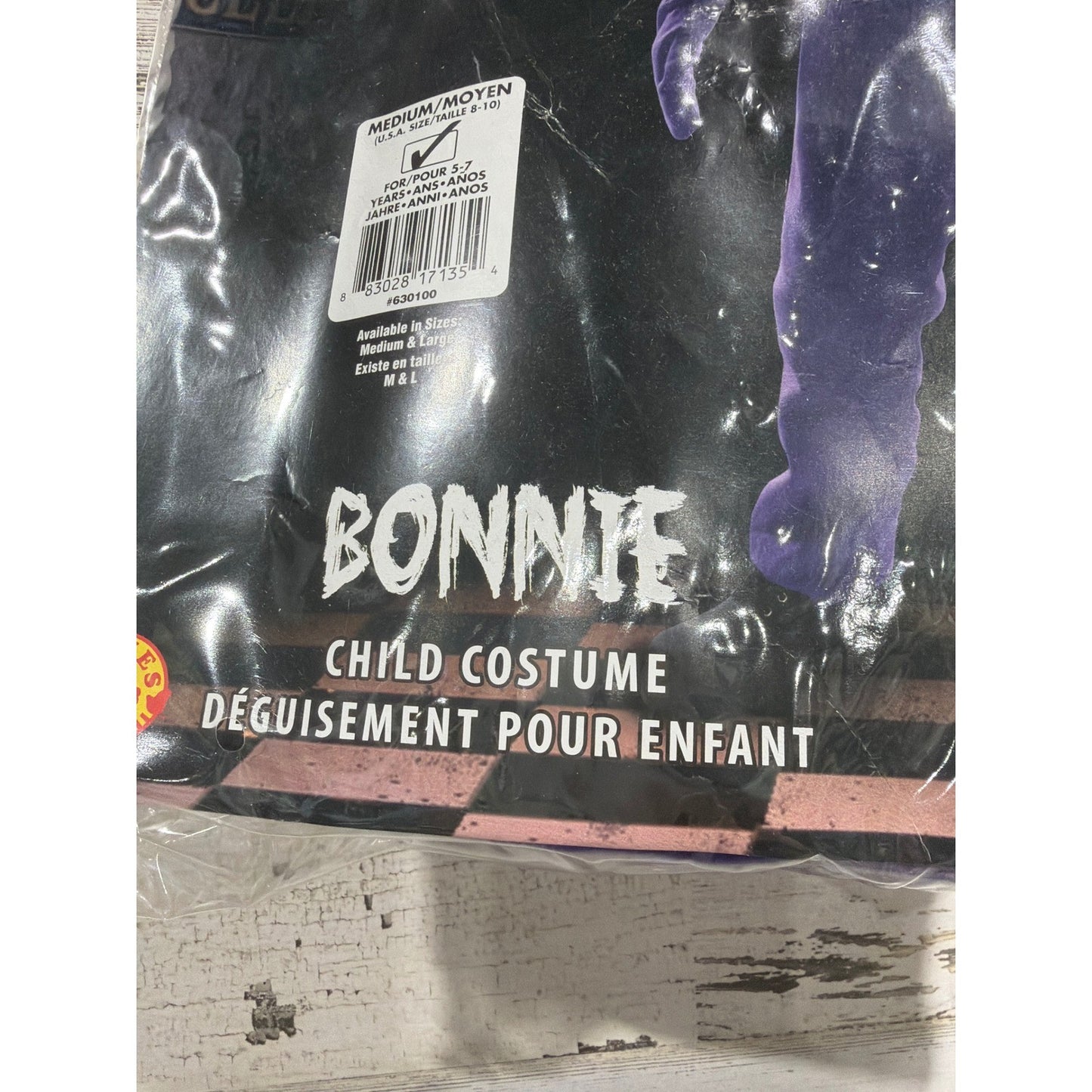 Rubies Five Nights at Freddys Bonnie Costume Kids M 8-10 Purple Gamer Horror NWT2