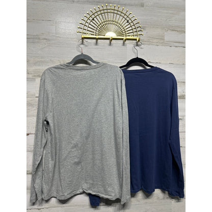 Vineyard Vines Long Sleeve T-Shirt Mens Small Blue Grey Pocket Tee 2-Pack EUC1