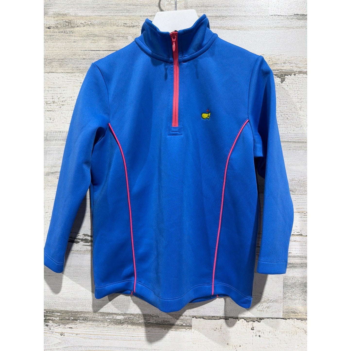 Masters Quarter Zip Pullover Kids 3T Blue Pink Piping Golfcore EUC0