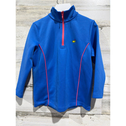 Masters Quarter Zip Pullover Kids 3T Blue Pink Piping Golfcore EUC0
