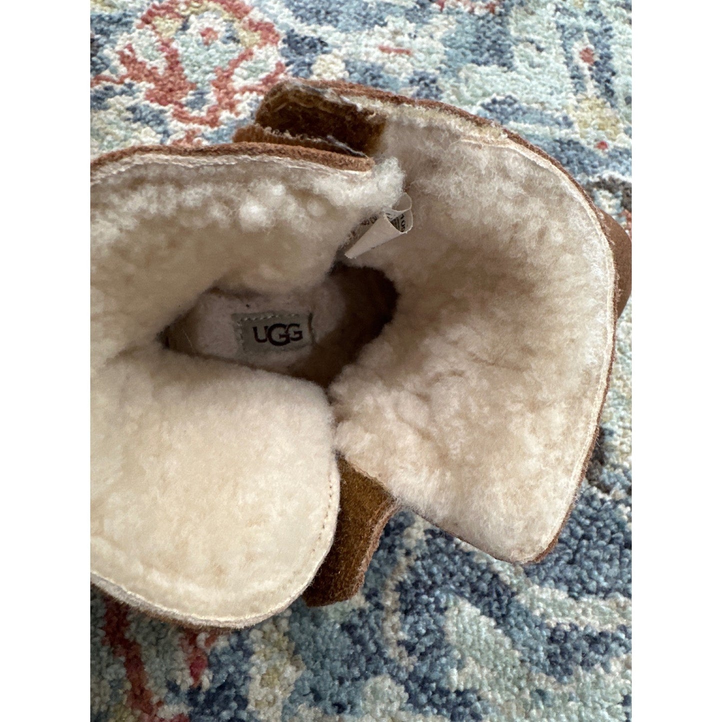 UGG Keelan Boots Toddler 9 Chestnut Brown Suede Shearling Lined7