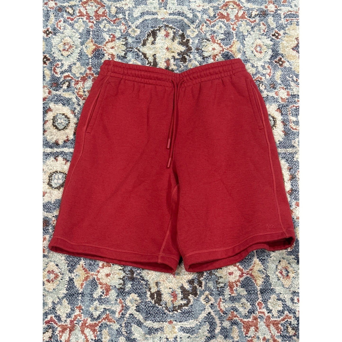 DSG Fleece Sweat Shorts Men Medium Red Elastic Drawstring Pockets GUC0