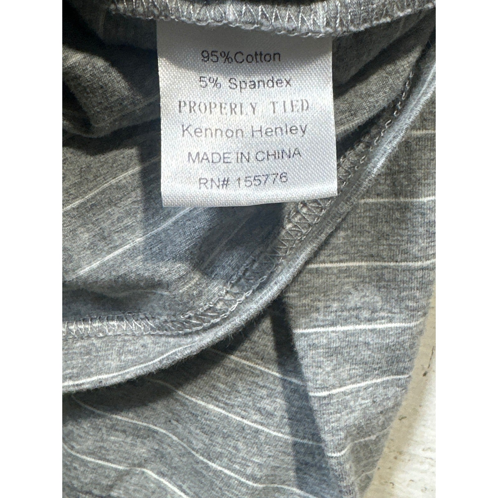 Properly Tied Henley Shirt Boys 5 Grey Striped Long Sleeve EUC2