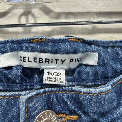 Celebrity Pink Wide Leg Jeans Women 15/32 Blue Cotton Denim Y2K Style EUC1