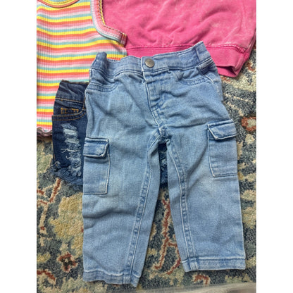Spice Girls Cat & Jack Bundle Girls 12M Multi Retro Colorblock Denim GUC*2