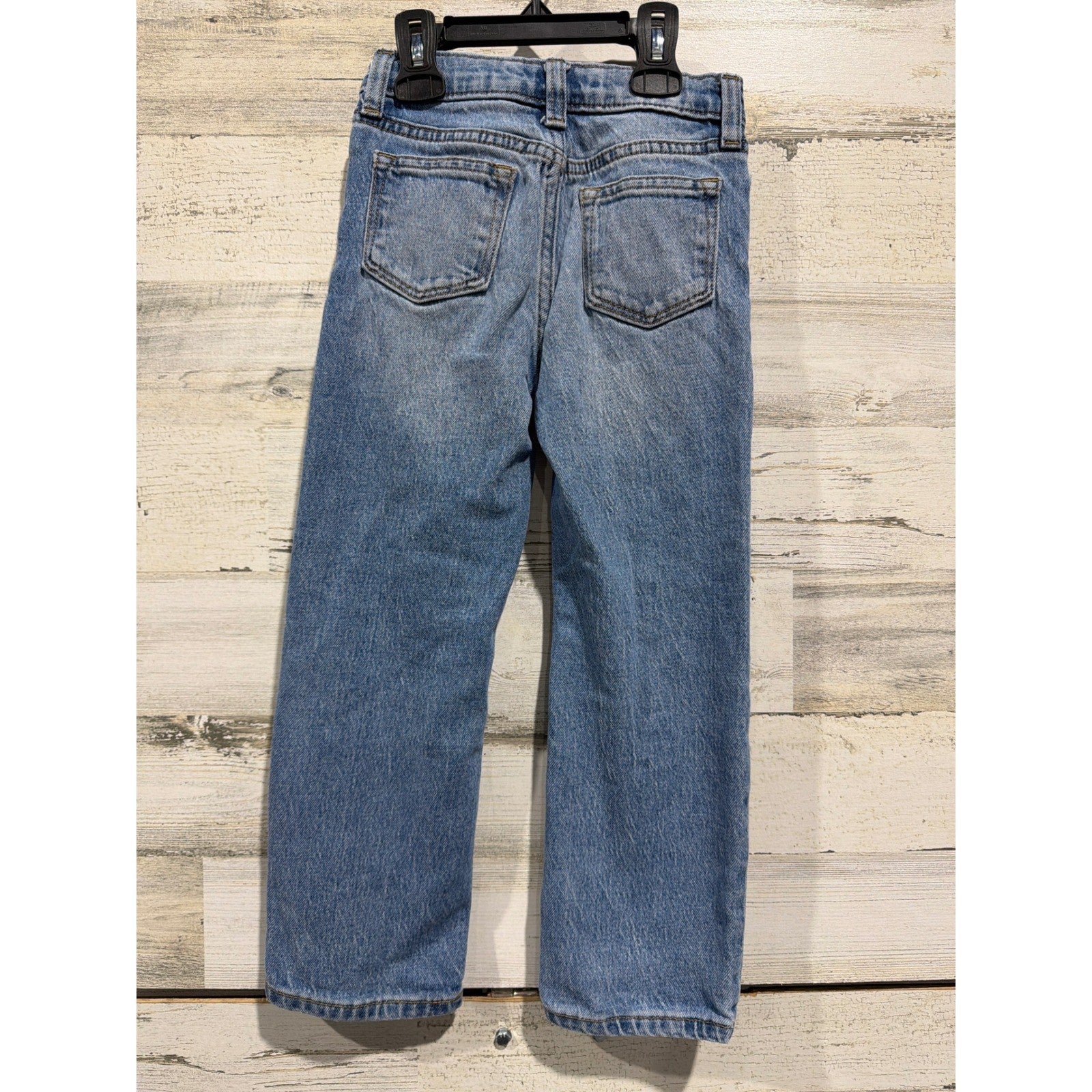 Old Navy Straight Jeans Boys 5T Blue Distressed Adjustable Waist Skater EUC3