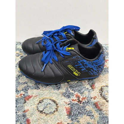 Brava Soccer Cleats Boys 12 Black Blue Graphic Athletic EUC2
