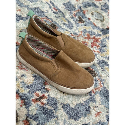 Cat & Jack Slip-On Sneakers Girls 9 Toddler Brown Faux Suede GUC0